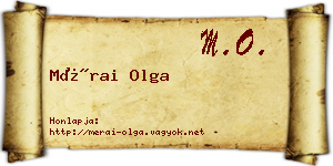 Mérai Olga névjegykártya