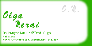 olga merai business card